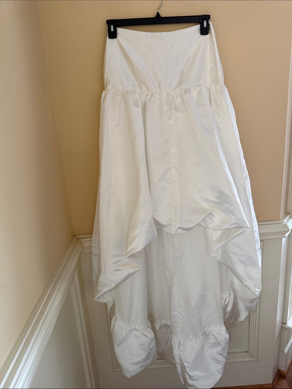 Custom design White Women's High-Low Satin wedding skirt look at measurements